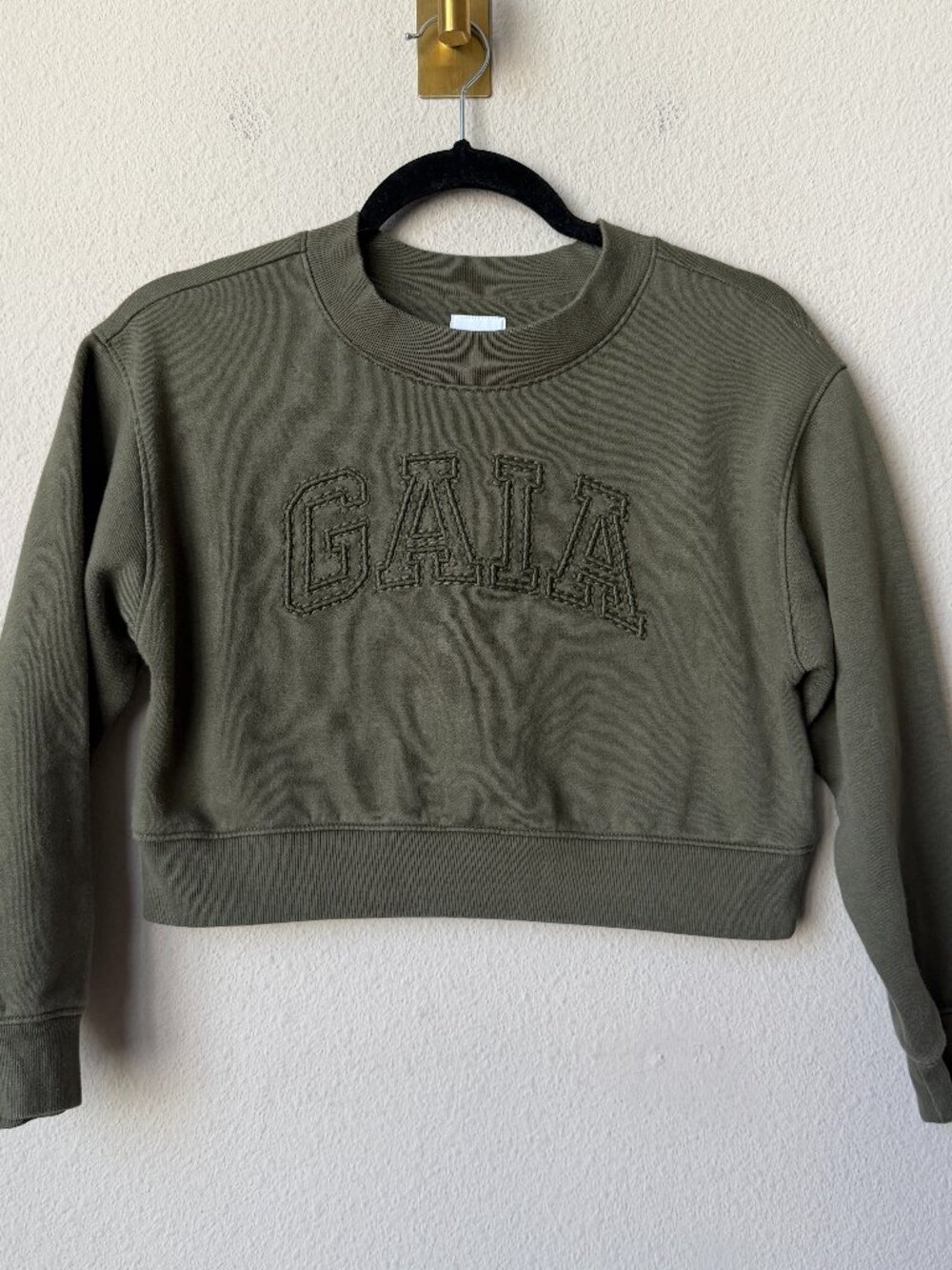 GAP x Cult Gaia KIDS Olive Green Embroidered Sweatshirt